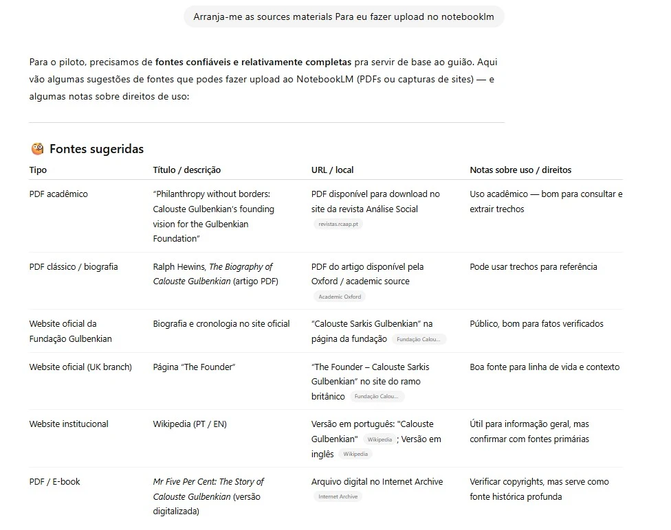 Seleção de biografias e artigos para o NotebookLM