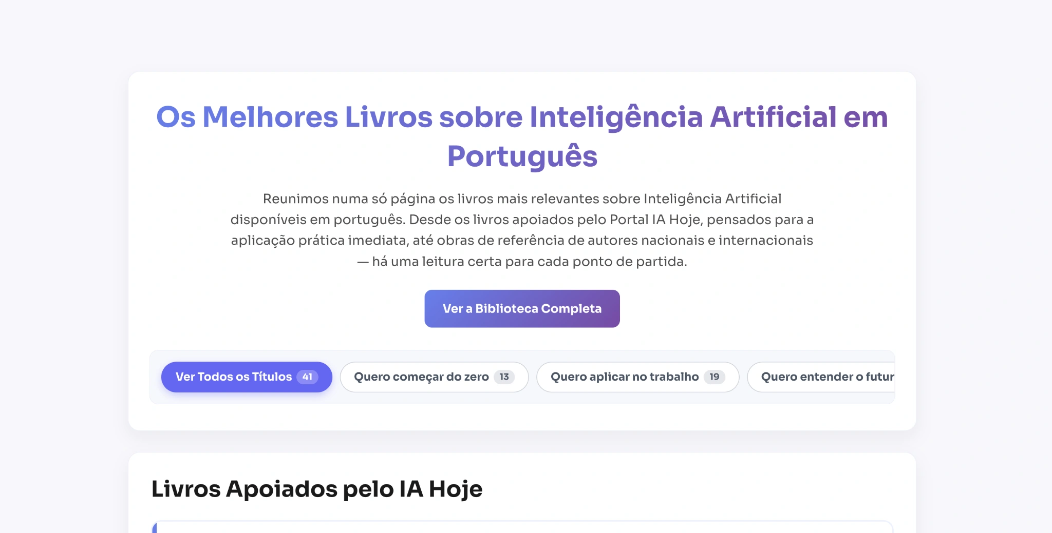 Livros IA Hoje sobre Inteligência Artificial Generativa e IA como Copiloto