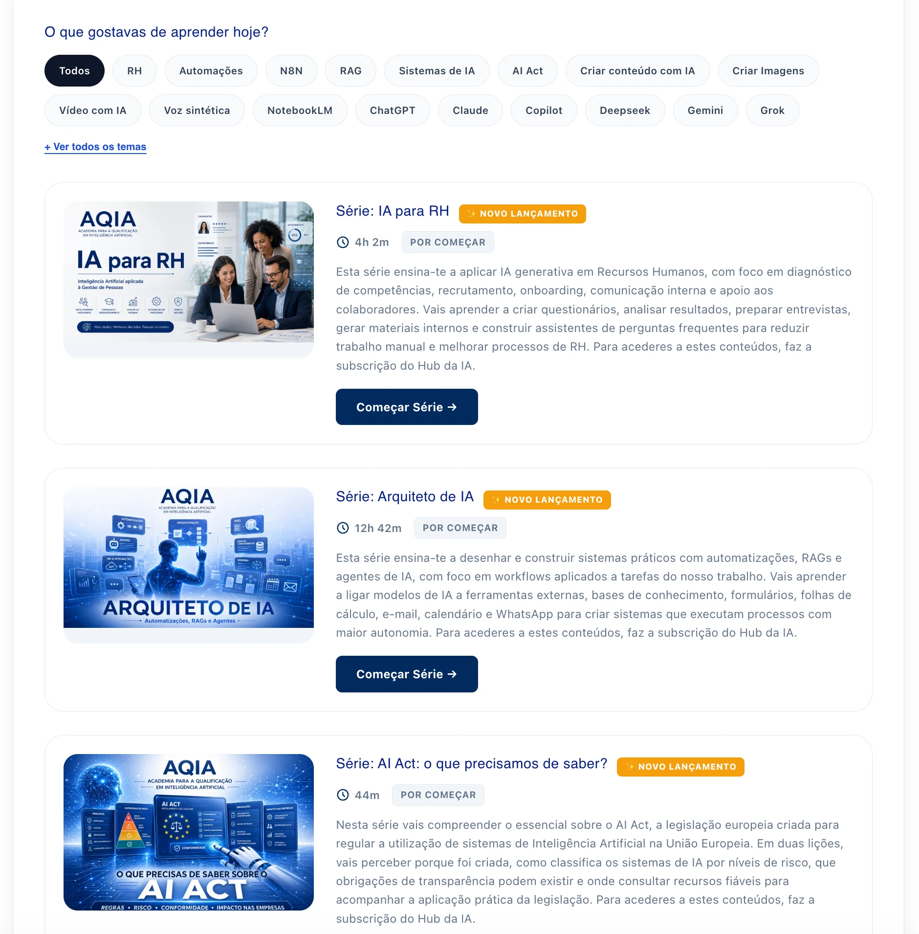 Catálogo do HUB da IA da AQIA